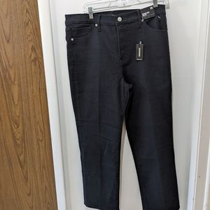 NWT Express Straight Ankle High Rise Black Denim Pants
